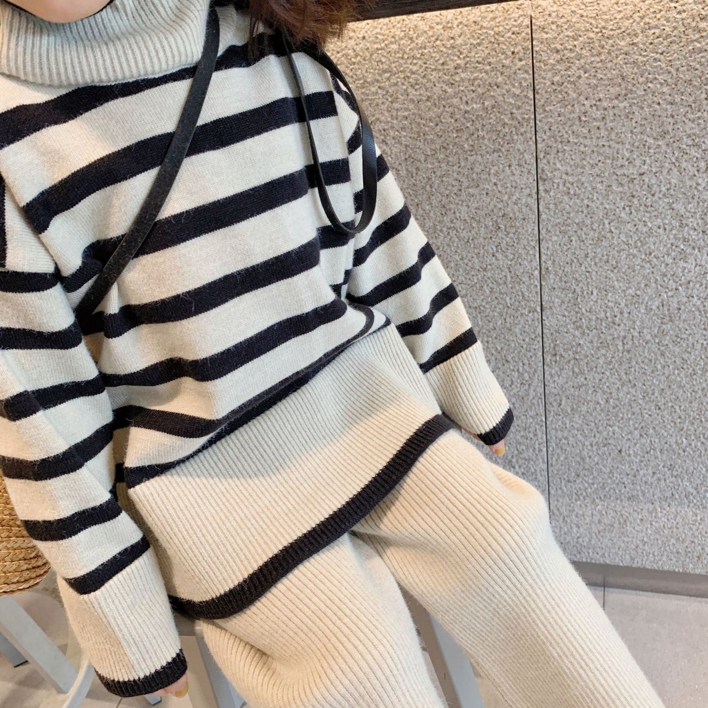 Knitted striped sweater