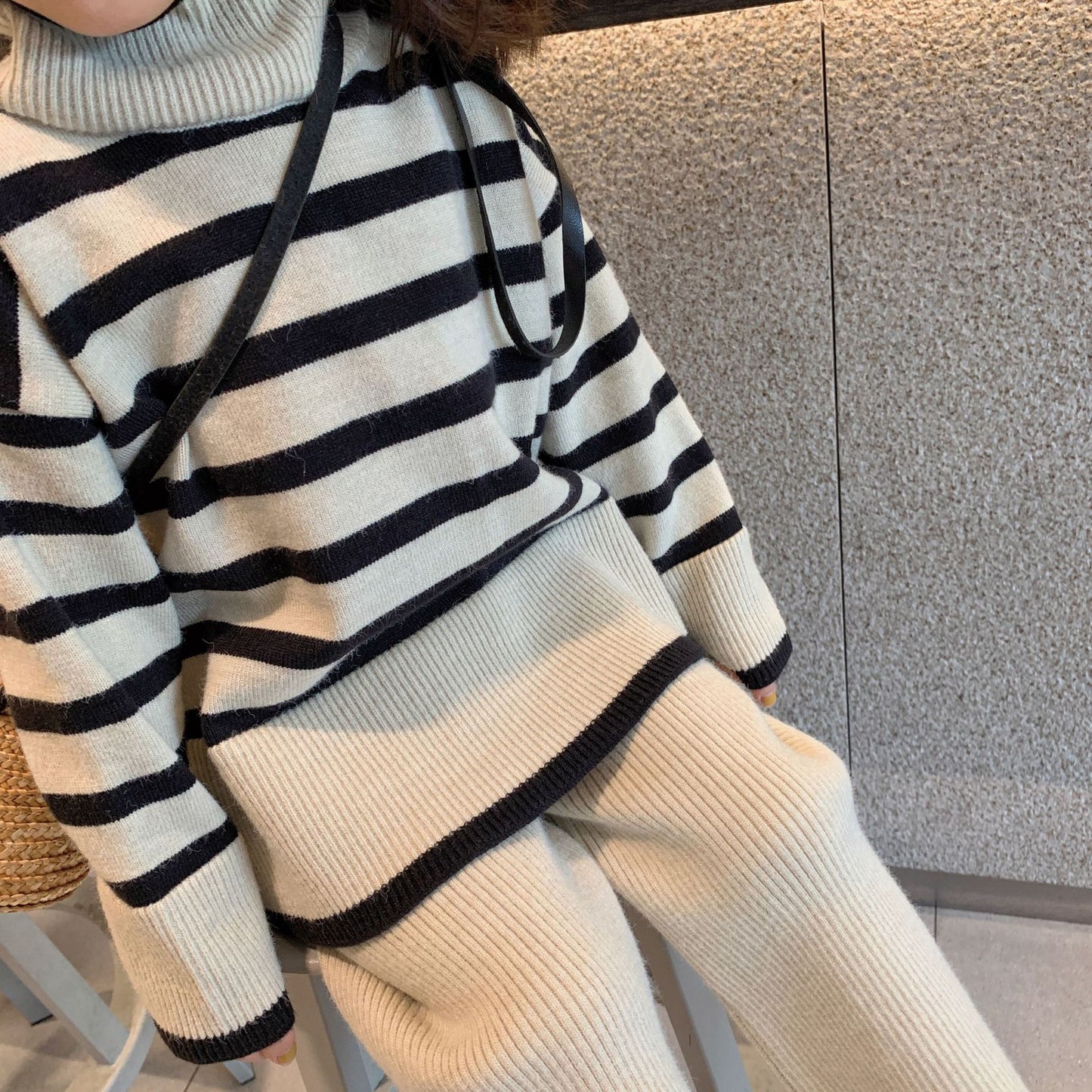 Knitted striped sweater